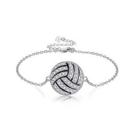 YFN Volleyball Gifts for Women Sterling Silver Volleyball Bracelet Volleyball Jewelry for Volleyball Players