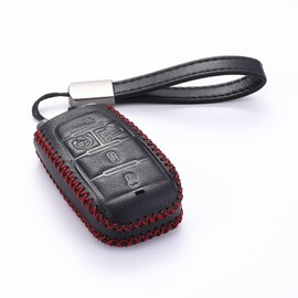 Key Fob Cover Compatible with RAM 2500, 3500, 4500, 5500 2019-2024, Leather Smart Key Fob Case