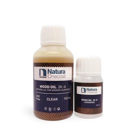 Natura Onecoat 2 Component Wood Stain Oil, 140 mL (4.73 fl oz), Clear, Easy to Apply, Very Low Odor, Linseed Oil, Interior Furniture & Flooring, Dries Fast, VOC/Solvent Free, Durable Hardwax Oil