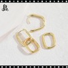 LaBling Rectangular Hoop Earrings for Women | Statement Gold Hinged