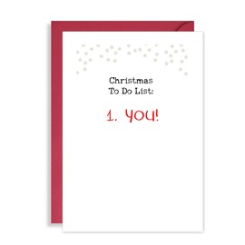 Rude Christmas Card for boyfriend/girlfriend - You are my To-Do list! Funny Xmas Card for him or her husband wife