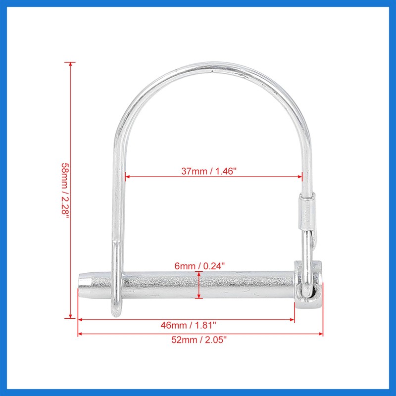 VekAuto Bicycle Arch D Shape Trailer Shaft Locking Pin Safety