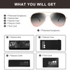 POLARKING Oversized Aviator Polarized Sunglasses for Women Men,Oval Double Bridge