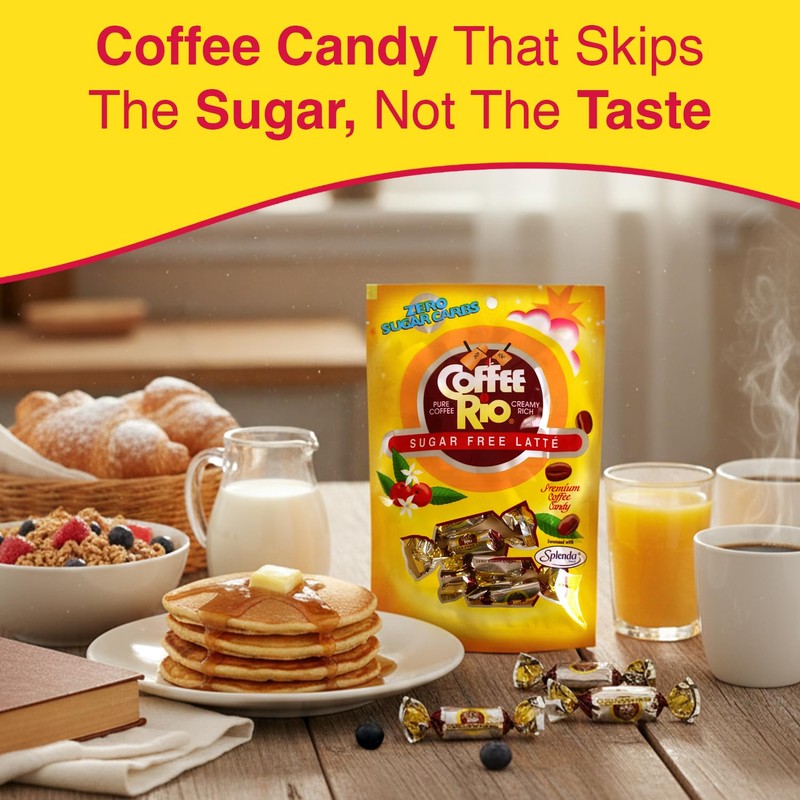 Coffee Rio Sugar Free Latté Coffee Candy, Pack of 4