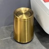 LEASYLIFE 10 L/3 Gallen,Gold Small Trash Can for Bathroom,Brushed Stainless