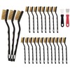 MANICAF Wire Brush Small Wire Brush Set, 15 Pieces Brass