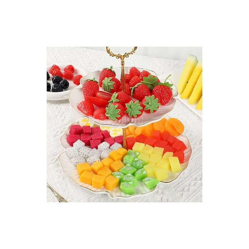 Piezas Rebanadas Fruta Dragón Artificial Realistas Bloques Pitaya Falsos Forma