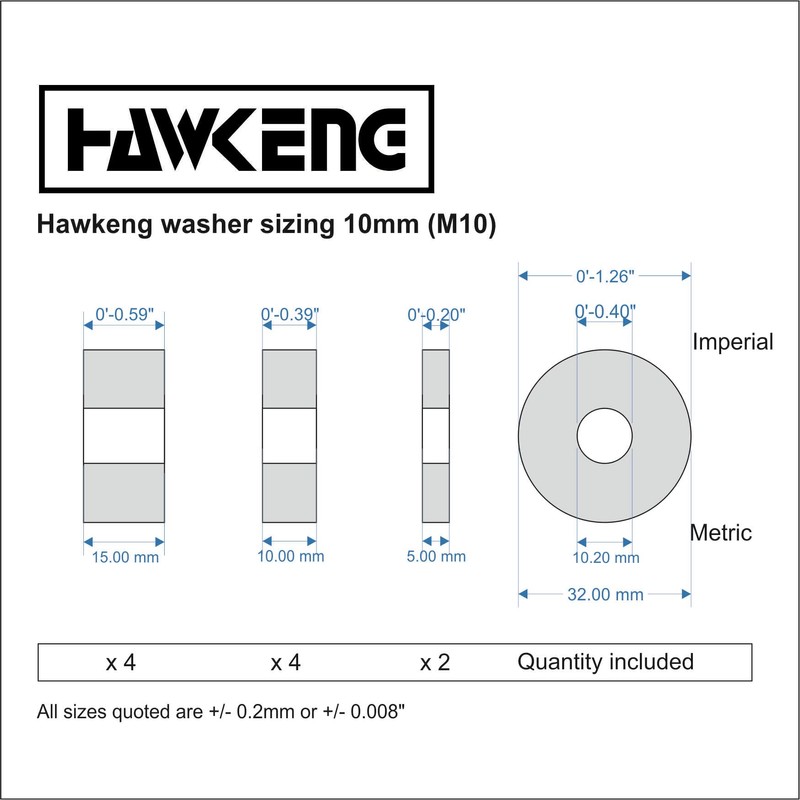 Hawkeng 10mm (M10) Nylon Spacers Standoff Washers (10 Pack) 4
