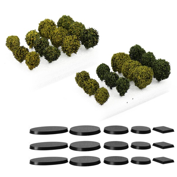 Miniature Vegetation Bush Trees with Model Bases Terrain War Gaming