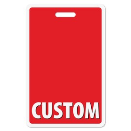 Customizable Full Red ID Vertical Badge Buddy ID Backer Card - Double Sided Print with Border - Durable and Water Resistant for Nurses, Doctors, and Healthcare Professionals