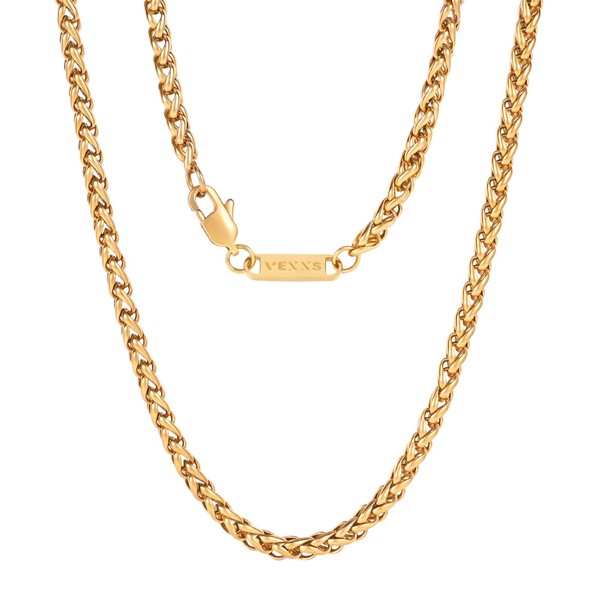 VEXXS Link Chain Men's Gold Chain, 18 K Gold Plated