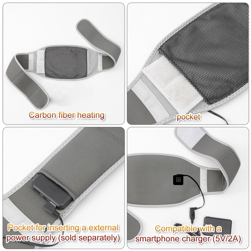 Electric Heating pad Belt with Carbon Fiber Heating Belt with,USB