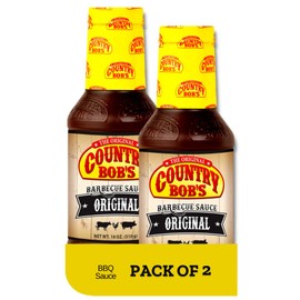 Country Bob's Original Barbecue Sauce - Smoky, Sweet, Bold - Ideal for Basting, Glazing, Grilling, and Smoking - Thick, Rich, and Flavorful - Made with Tomato Concentrate, Molasses, and Spices - 18 oz (Pack of 2)