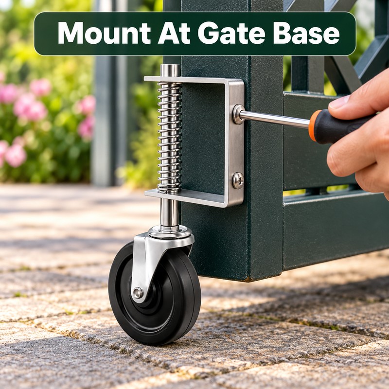 4 Inch Heavy Duty Rubber Gate Caster – Spring-Damped Universal