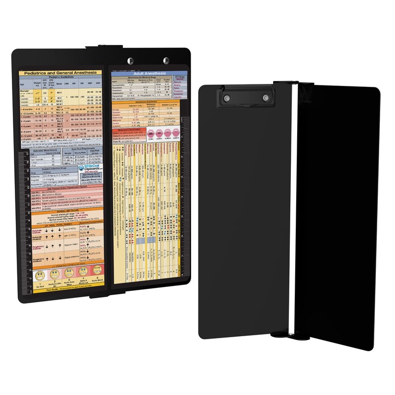 Whitecoat Clipboard® Vertical - Black Anesthesia Edition
