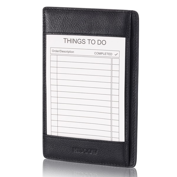 HISCOW Classy Leather Note Jotter with Pen Holder - Italian