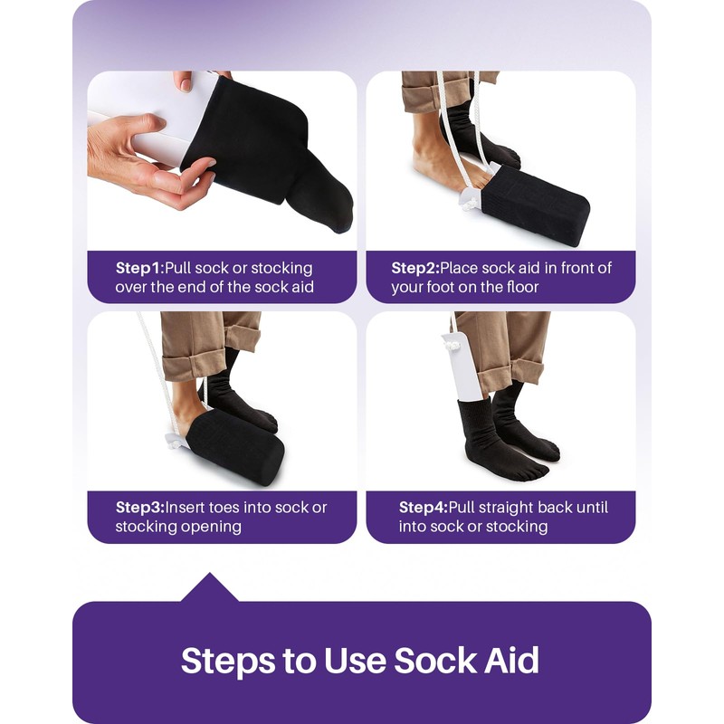 KEKOY 4.6INCH Sock Aid for Putting on Socks, Wide Sock