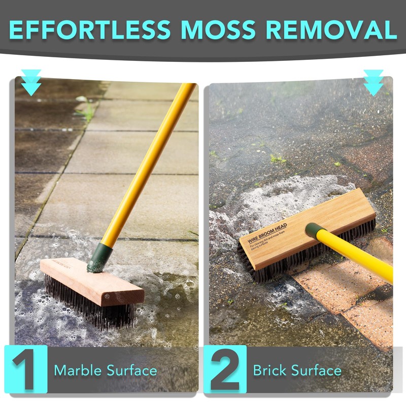 XSSIVE 3-in-1 Wire Broom & Garden Brush Set – Adjustable
