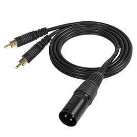 GELRHONR 3 Pin XLR to 2 RCA Y Splitter Cable, Unbalanced Dual RCA Male to XLR Audio Cable Connector for Speakers Condenser Microphone Mixer AMP-1M (3-Pin XLR Male)