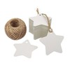 White Star Gift Tags,Blank Gift Tags with String,100 Pcs Kraft