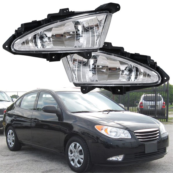Silscvtt 2Pcs Fog Lights Assembly Replacement for 2007-2010 Hyundai Elantra