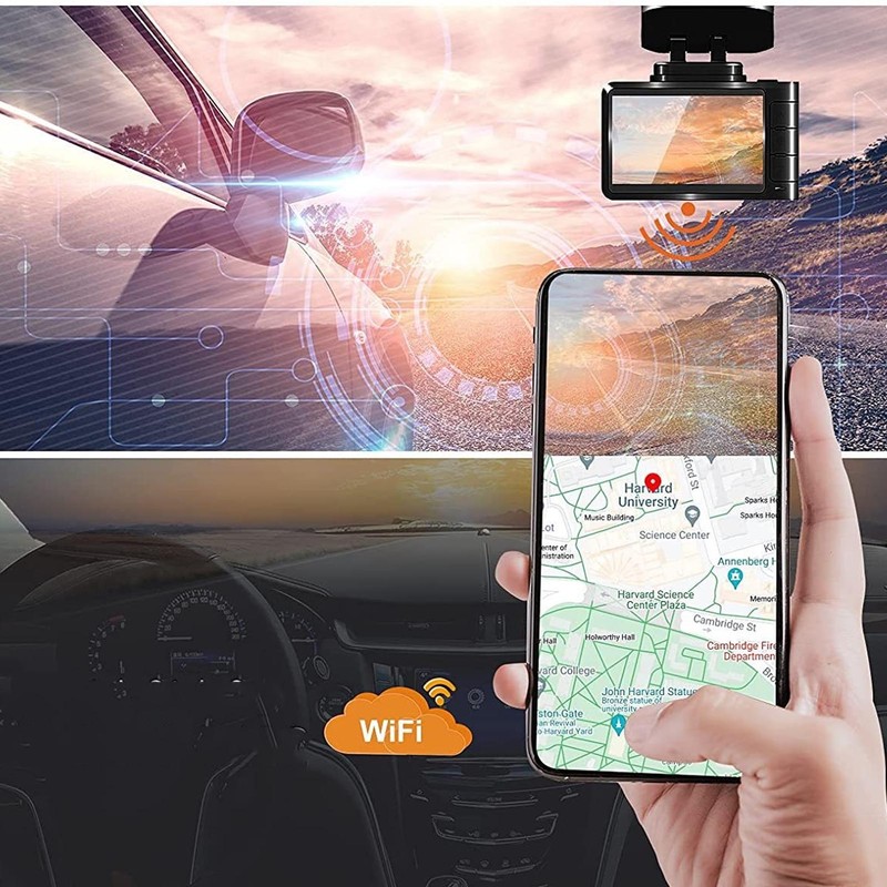 Car Dash Camera 4K 1080P 2.45in IPS Screen 170 Wide