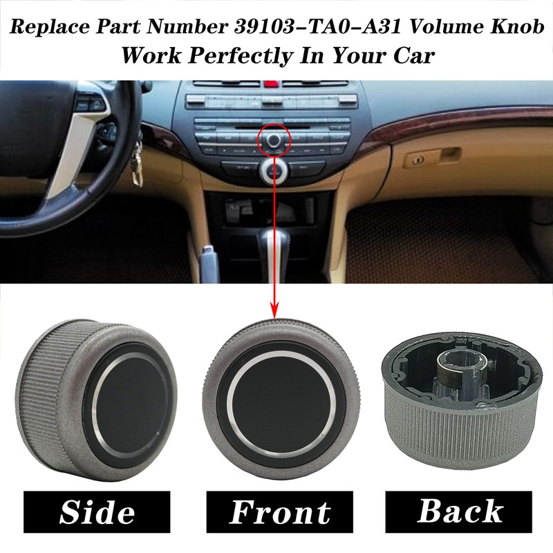 Volume Knob 39103-TA0-A31 Compatible with Honda 2008-2013 Accord ABS Automobile