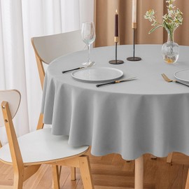 Sterling Mill Polyester Round Table Cloth, Durable & Washable Round Table Cover for Weddings, Parties, Christmas, Dining, Corporate Banquets & Events, Elegant Tablecloth