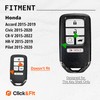 2-Pack Click&Fit Silicone Key Fob Covers Compatible with Honda Civic