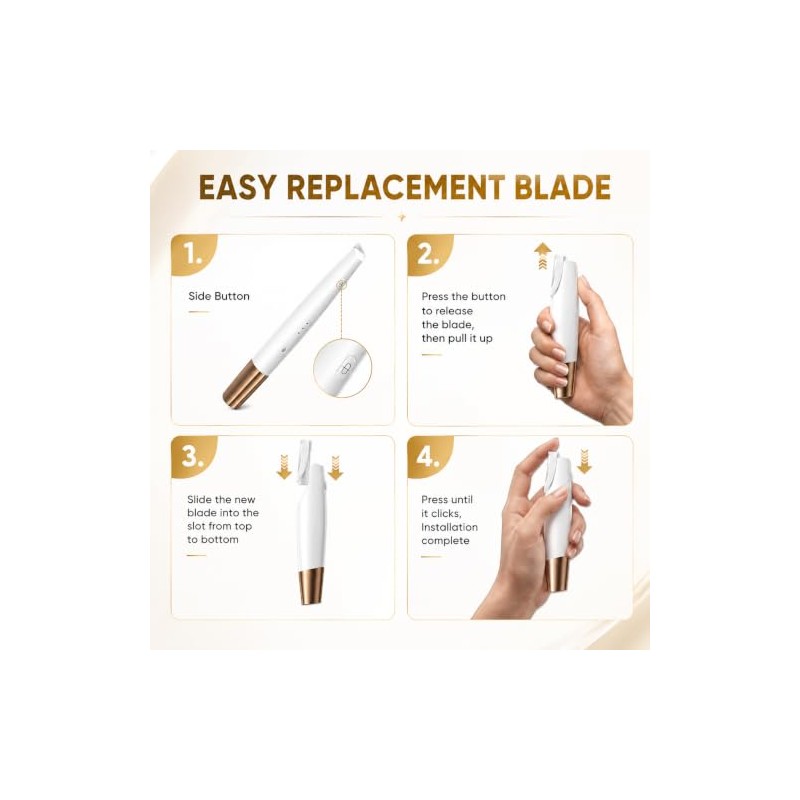8-Pack Dermaplane Razor Blade Refills, Replacement Blades for BV18