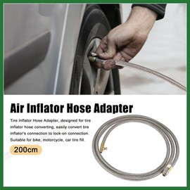 Motoforti 200cm 79" Car Tire Air Inflator Hose Adapter Quick Connect Release Long-lasting