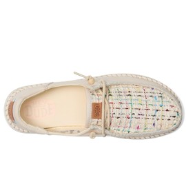 HEYDUDE Womens Wendy Funk Crafted Tweed Ivory 8 M