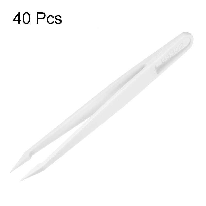 sourcing map 40Pcs 93302 Precision Plastic Tweezers Kit 121mm Anti-Static