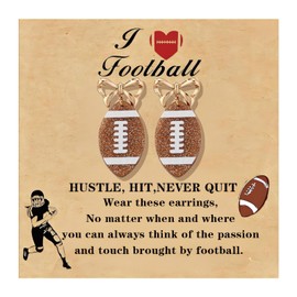 Football Earrings Women Sports Ball Accessories Game Day Jewelry Football Fan Statement