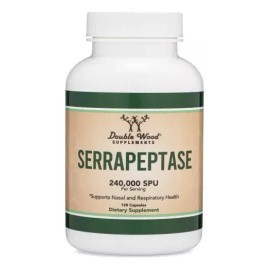 Double Wood Serrapeptasa 240,000 Spu 120 Cápsula Frasco Sabor Sin Sabor