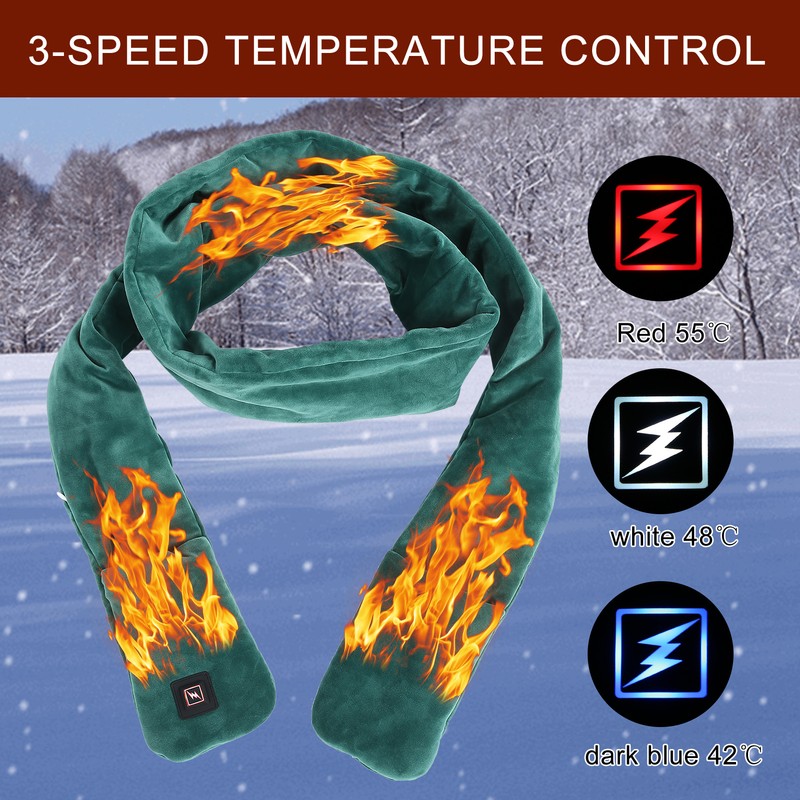 Winter USB Powered Electric Heating Scarf with 3 Temperature Control