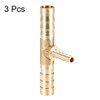 sourcing map Tee Brass Barb Fitting Reducer 3 Way, Fit