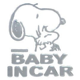 Meiho SN63 Meiho Snoopy Baby In Car Emblem Sticker Silver