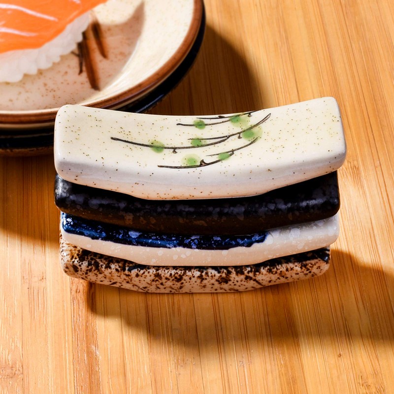 Japanese Style 4 Pcs Ceramic Chopstick Stand Rest Tableware Kitchen