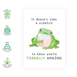 Central 23 Greetings Cards Men Women - You're Toadally Amazing Science Frog - Sweet All Occasion For Mum Dad - Wife Husband Birthday Card Brother Sister - Best Friend - Comes With Fun Stickers