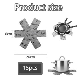 15 Pcs Pan Protectors For Stackingm,Non-Woven Pot and Pan Protectors flat bottomed pot protectors anti slip stacking protection Non-Slip Dividers Pads for Protecting and Separating Cookware