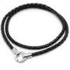 Silver1 Pendant, Leather Choker, Black, 0.2 inches (4 mm), Stainless