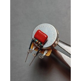 TBK Treble Bleed, "SEYMOUR DUNCAN 110" 1nF TBK Met Film cap, 110K GER Metal Film res