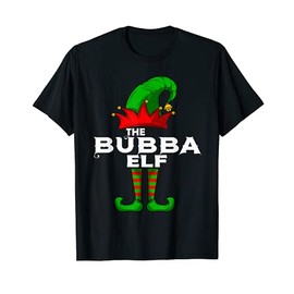 BUBBA Elf Family Christmas Group Matching PJ Gift T-Shirt, black