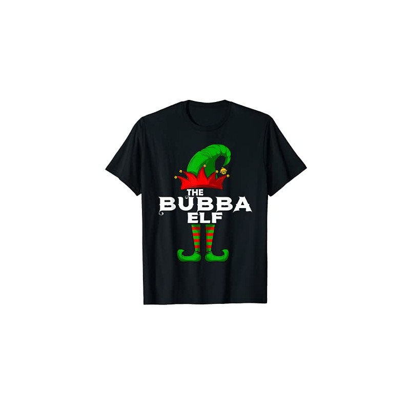 BUBBA Elf Family Christmas Group Matching PJ Gift T-Shirt, black