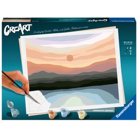 Ravensburger – CreArt 30x24 cm– Minimalist Landscape – Creative Leisure – Paint by Numbers Adult – Relaxing and Creative Activity – From 12 Years – 23515 – French Version
