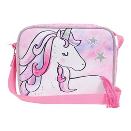 ThePyjamaFactory Girls Unicorn Star Pink Lunch Bag, Kids Lunch Bag, School Lunch Bag