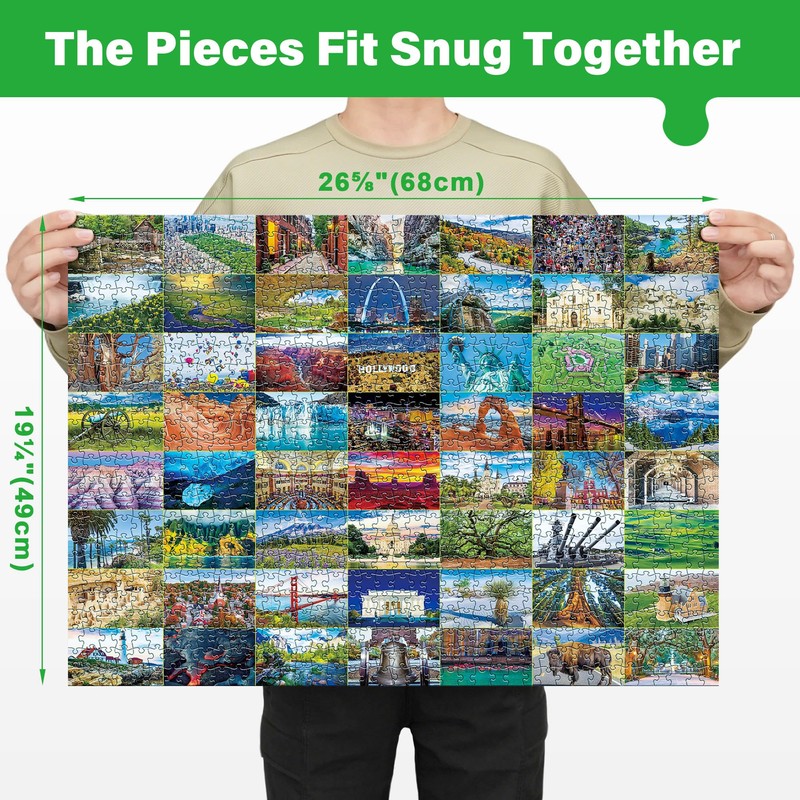 BenBen 1000 Piece Puzzle for Adults, Iconic America, 56 USA