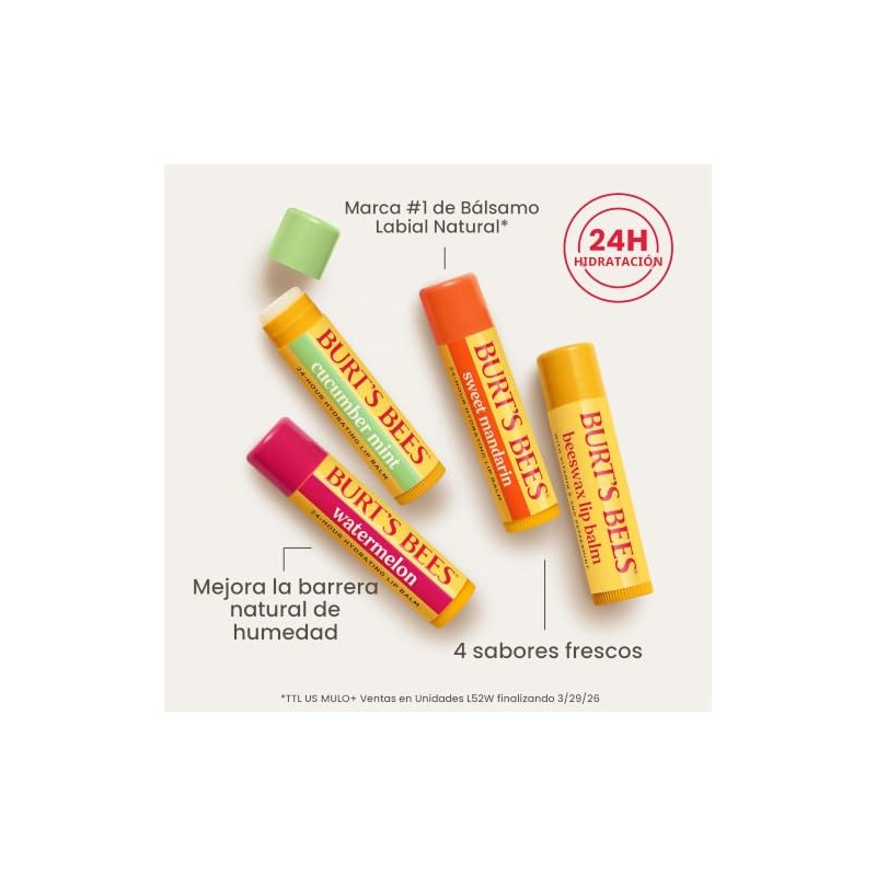 Burt's Bees Kit Freshly Picked Lip Balm 4 unidades