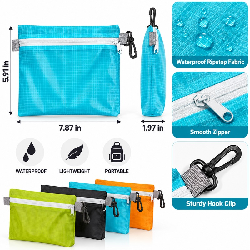 Waterproof Swimming Bag Pouch with Hook – Portable Travel Organizer